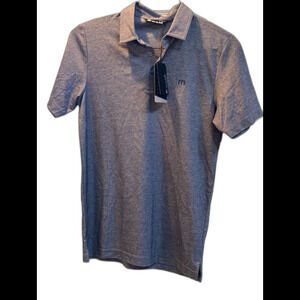 NWT Travis Mathew Langley Heather Gray Golf Polo Shirt Mens Small